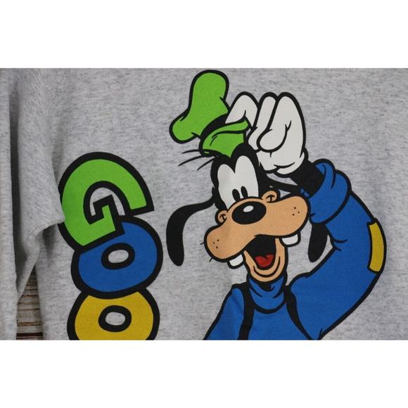 VINTAGE Disney Wear Kids Youth Size Large Pullover Sweatshirt Goofy Heather Gray - Picture 3 of 9